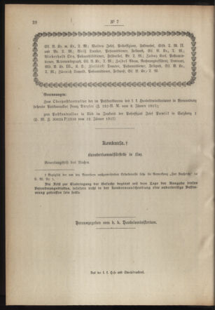 Post- und Telegraphen-Verordnungsblatt für das Verwaltungsgebiet des K.-K. Handelsministeriums 19170123 Seite: 4