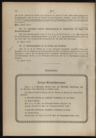 Post- und Telegraphen-Verordnungsblatt für das Verwaltungsgebiet des K.-K. Handelsministeriums 19170130 Seite: 2