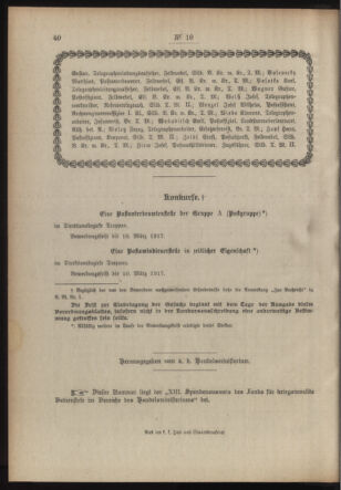 Post- und Telegraphen-Verordnungsblatt für das Verwaltungsgebiet des K.-K. Handelsministeriums 19170203 Seite: 4