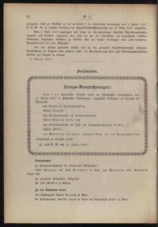 Post- und Telegraphen-Verordnungsblatt für das Verwaltungsgebiet des K.-K. Handelsministeriums 19170210 Seite: 2