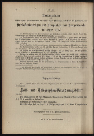 Post- und Telegraphen-Verordnungsblatt für das Verwaltungsgebiet des K.-K. Handelsministeriums 19170210 Seite: 4