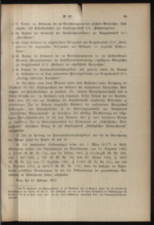 Post- und Telegraphen-Verordnungsblatt für das Verwaltungsgebiet des K.-K. Handelsministeriums 19170214 Seite: 7