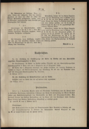 Post- und Telegraphen-Verordnungsblatt für das Verwaltungsgebiet des K.-K. Handelsministeriums 19170215 Seite: 3