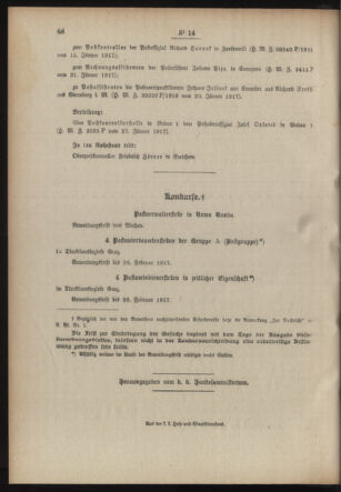 Post- und Telegraphen-Verordnungsblatt für das Verwaltungsgebiet des K.-K. Handelsministeriums 19170215 Seite: 4