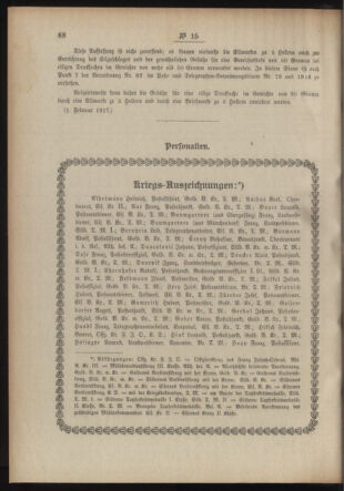 Post- und Telegraphen-Verordnungsblatt für das Verwaltungsgebiet des K.-K. Handelsministeriums 19170219 Seite: 2