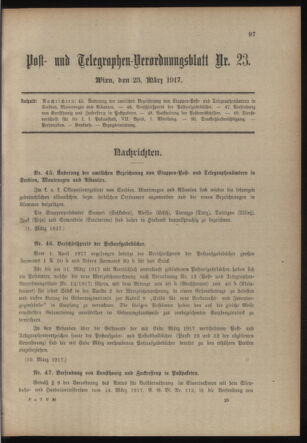 Post- und Telegraphen-Verordnungsblatt für das Verwaltungsgebiet des K.-K. Handelsministeriums