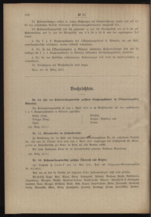 Post- und Telegraphen-Verordnungsblatt für das Verwaltungsgebiet des K.-K. Handelsministeriums 19170329 Seite: 2