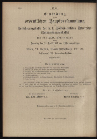 Post- und Telegraphen-Verordnungsblatt für das Verwaltungsgebiet des K.-K. Handelsministeriums 19170329 Seite: 4