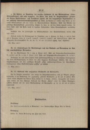 Post- und Telegraphen-Verordnungsblatt für das Verwaltungsgebiet des K.-K. Handelsministeriums 19170405 Seite: 3