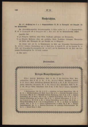 Post- und Telegraphen-Verordnungsblatt für das Verwaltungsgebiet des K.-K. Handelsministeriums 19170522 Seite: 2