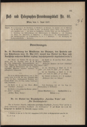 Post- und Telegraphen-Verordnungsblatt für das Verwaltungsgebiet des K.-K. Handelsministeriums