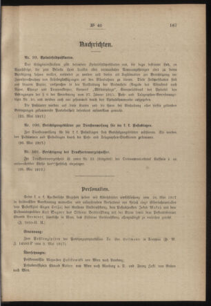 Post- und Telegraphen-Verordnungsblatt für das Verwaltungsgebiet des K.-K. Handelsministeriums 19170601 Seite: 3