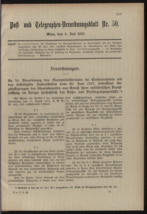 Post- und Telegraphen-Verordnungsblatt für das Verwaltungsgebiet des K.-K. Handelsministeriums