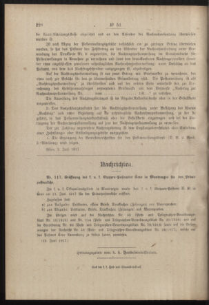 Post- und Telegraphen-Verordnungsblatt für das Verwaltungsgebiet des K.-K. Handelsministeriums 19170709 Seite: 4