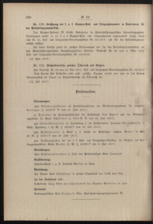 Post- und Telegraphen-Verordnungsblatt für das Verwaltungsgebiet des K.-K. Handelsministeriums 19170720 Seite: 2