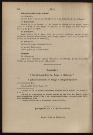 Post- und Telegraphen-Verordnungsblatt für das Verwaltungsgebiet des K.-K. Handelsministeriums 19170730 Seite: 4