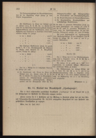 Post- und Telegraphen-Verordnungsblatt für das Verwaltungsgebiet des K.-K. Handelsministeriums 19170810 Seite: 2