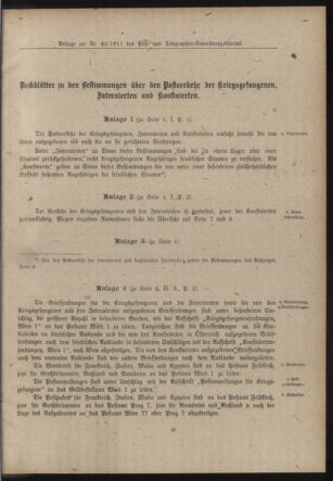 Post- und Telegraphen-Verordnungsblatt für das Verwaltungsgebiet des K.-K. Handelsministeriums 19170915 Seite: 7