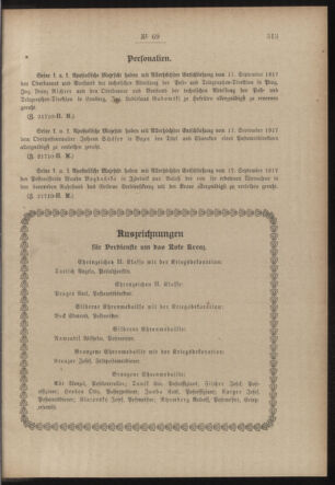 Post- und Telegraphen-Verordnungsblatt für das Verwaltungsgebiet des K.-K. Handelsministeriums 19171006 Seite: 3