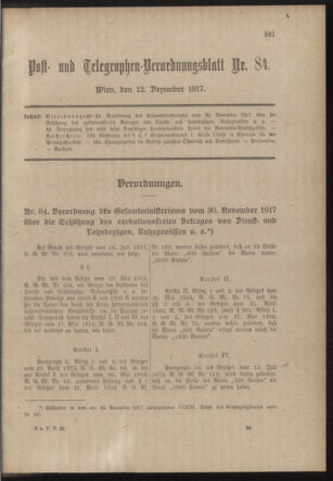 Post- und Telegraphen-Verordnungsblatt für das Verwaltungsgebiet des K.-K. Handelsministeriums