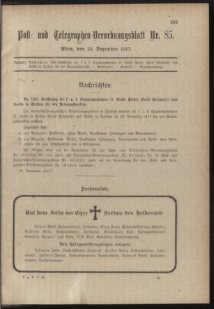 Post- und Telegraphen-Verordnungsblatt für das Verwaltungsgebiet des K.-K. Handelsministeriums