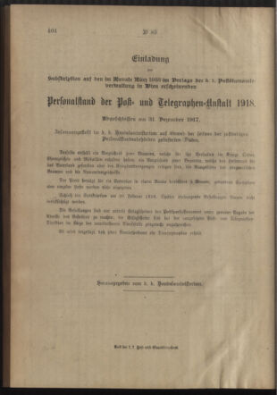 Post- und Telegraphen-Verordnungsblatt für das Verwaltungsgebiet des K.-K. Handelsministeriums 19171231 Seite: 4