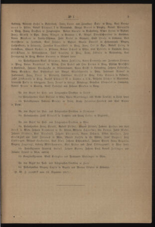 Post- und Telegraphen-Verordnungsblatt für das Verwaltungsgebiet des K.-K. Handelsministeriums 19180104 Seite: 3