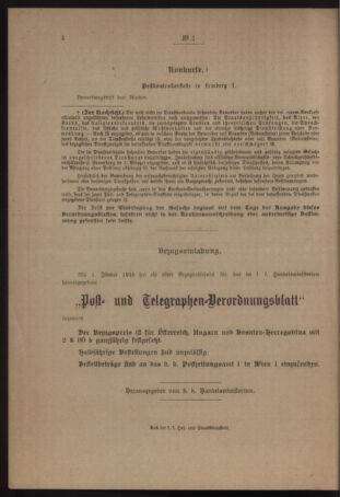 Post- und Telegraphen-Verordnungsblatt für das Verwaltungsgebiet des K.-K. Handelsministeriums 19180104 Seite: 4