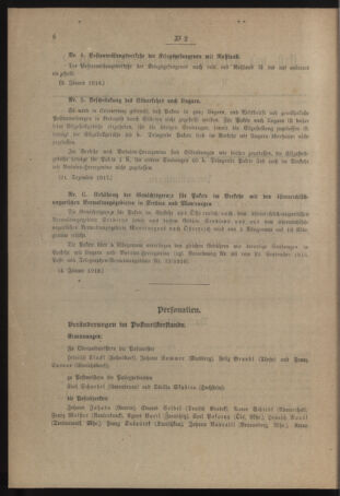 Post- und Telegraphen-Verordnungsblatt für das Verwaltungsgebiet des K.-K. Handelsministeriums 19180109 Seite: 2