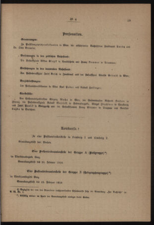 Post- und Telegraphen-Verordnungsblatt für das Verwaltungsgebiet des K.-K. Handelsministeriums 19180124 Seite: 11