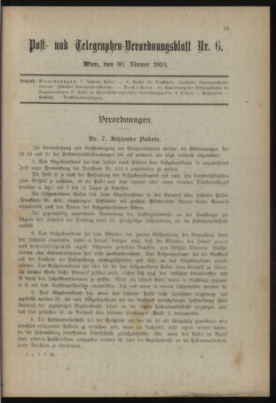 Post- und Telegraphen-Verordnungsblatt für das Verwaltungsgebiet des K.-K. Handelsministeriums 19180130 Seite: 1