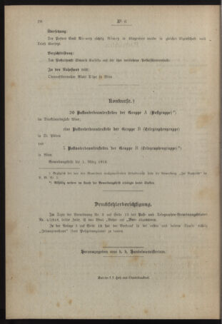 Post- und Telegraphen-Verordnungsblatt für das Verwaltungsgebiet des K.-K. Handelsministeriums 19180130 Seite: 4