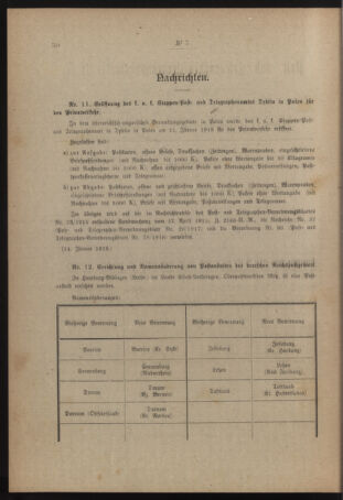 Post- und Telegraphen-Verordnungsblatt für das Verwaltungsgebiet des K.-K. Handelsministeriums 19180131 Seite: 2