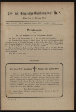 Post- und Telegraphen-Verordnungsblatt für das Verwaltungsgebiet des K.-K. Handelsministeriums