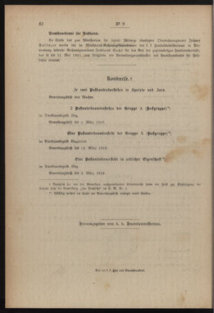 Post- und Telegraphen-Verordnungsblatt für das Verwaltungsgebiet des K.-K. Handelsministeriums 19180214 Seite: 4