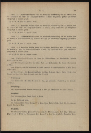 Post- und Telegraphen-Verordnungsblatt für das Verwaltungsgebiet des K.-K. Handelsministeriums 19180227 Seite: 3