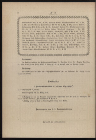 Post- und Telegraphen-Verordnungsblatt für das Verwaltungsgebiet des K.-K. Handelsministeriums 19180304 Seite: 4