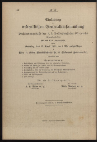 Post- und Telegraphen-Verordnungsblatt für das Verwaltungsgebiet des K.-K. Handelsministeriums 19180305 Seite: 4