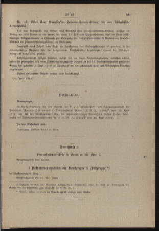 Post- und Telegraphen-Verordnungsblatt für das Verwaltungsgebiet des K.-K. Handelsministeriums 19180507 Seite: 3