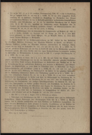 Post- und Telegraphen-Verordnungsblatt für das Verwaltungsgebiet des K.-K. Handelsministeriums 19180709 Seite: 7