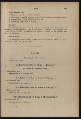 Post- und Telegraphen-Verordnungsblatt für das Verwaltungsgebiet des K.-K. Handelsministeriums 19180812 Seite: 3