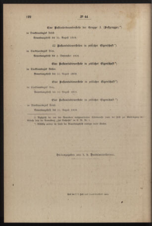 Post- und Telegraphen-Verordnungsblatt für das Verwaltungsgebiet des K.-K. Handelsministeriums 19180812 Seite: 4