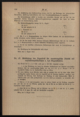 Post- und Telegraphen-Verordnungsblatt für das Verwaltungsgebiet des K.-K. Handelsministeriums 19180820 Seite: 2