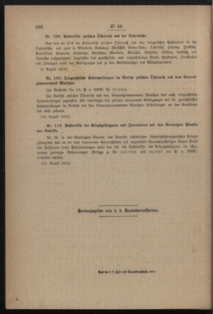 Post- und Telegraphen-Verordnungsblatt für das Verwaltungsgebiet des K.-K. Handelsministeriums 19180820 Seite: 4