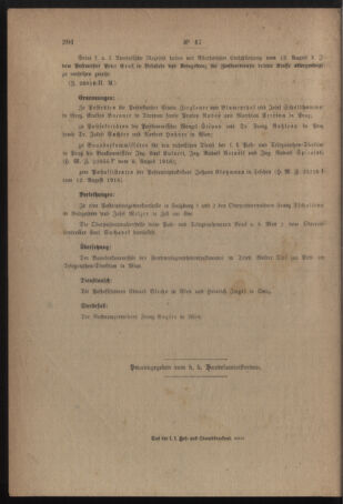 Post- und Telegraphen-Verordnungsblatt für das Verwaltungsgebiet des K.-K. Handelsministeriums 19180824 Seite: 4