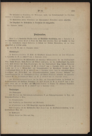 Post- und Telegraphen-Verordnungsblatt für das Verwaltungsgebiet des K.-K. Handelsministeriums 19180921 Seite: 3