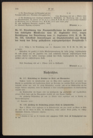 Post- und Telegraphen-Verordnungsblatt für das Verwaltungsgebiet des K.-K. Handelsministeriums 19181007 Seite: 6