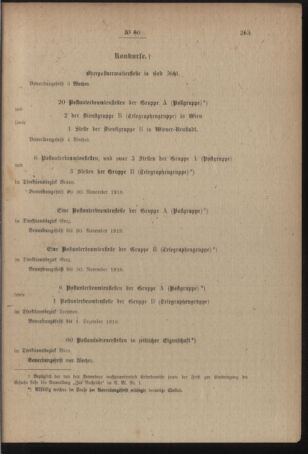 Post- und Telegraphen-Verordnungsblatt für das Verwaltungsgebiet des K.-K. Handelsministeriums 19181106 Seite: 9