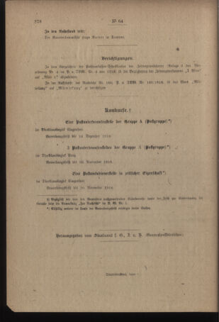 Post- und Telegraphen-Verordnungsblatt für das Verwaltungsgebiet des K.-K. Handelsministeriums 19181121 Seite: 4