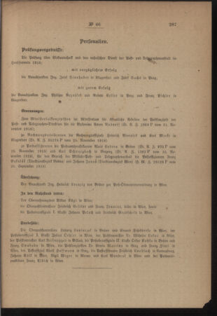 Post- und Telegraphen-Verordnungsblatt für das Verwaltungsgebiet des K.-K. Handelsministeriums 19181203 Seite: 3